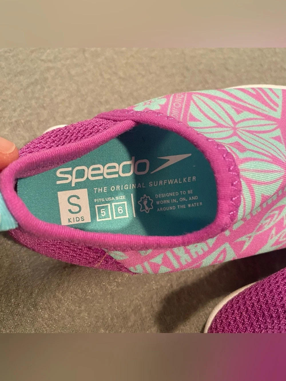 Speedo Splash & Sun Bootie Kids Size S (5-6) Neon Violet Water Shoes